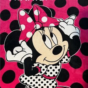 Twin Throw Disney Minnie Mouse Pink Polka Dot Blanket